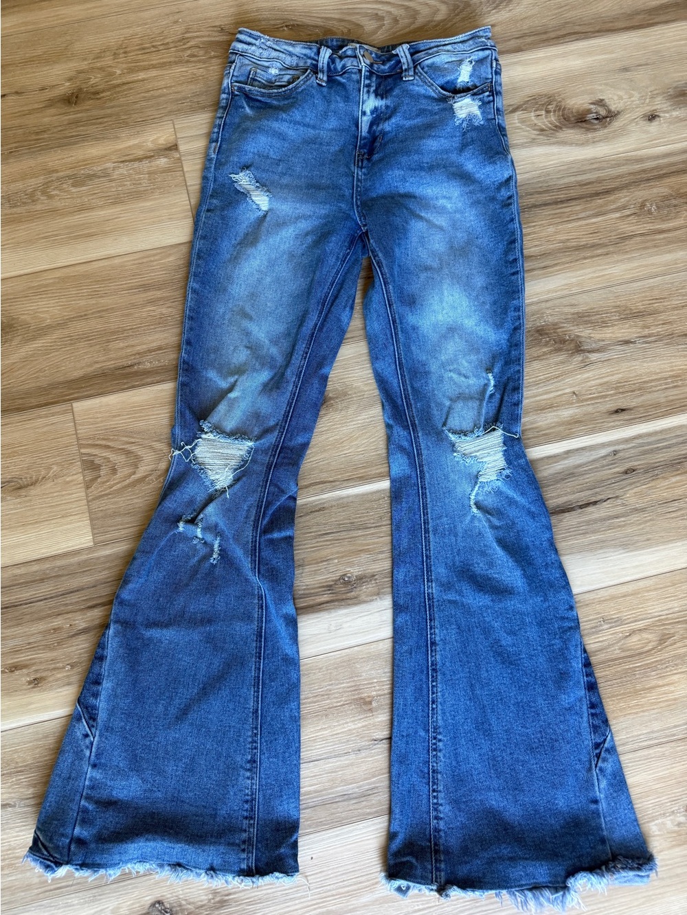 Altar’d State Bell Bottom Jeans Size 27 Extreme Flare Denim Y2K Festival Country